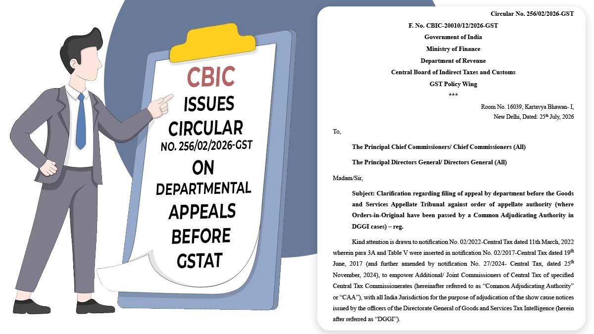 CBIC Issues Circular No. 256/02/2026-GST on Departmental Appeals Before GSTAT