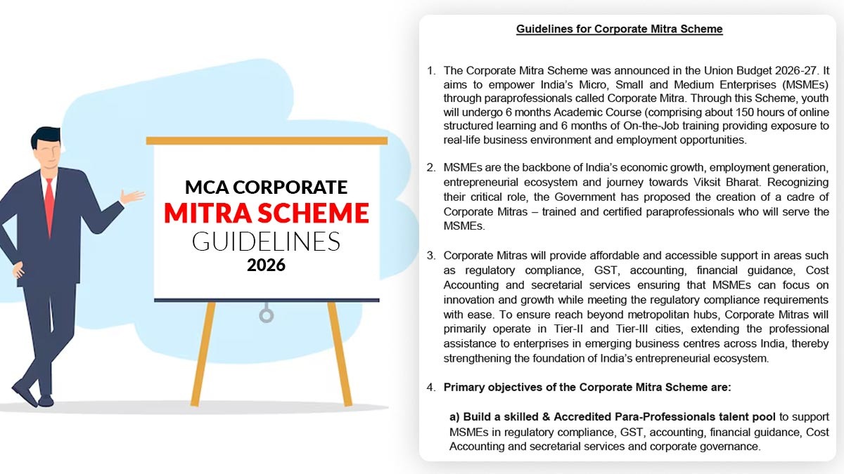 MCA Corporate Mitra Scheme Guidelines 2026
