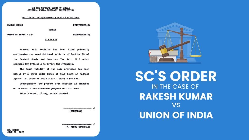 SC's Order In the Case of Rakesh Kumar Vs Union of India