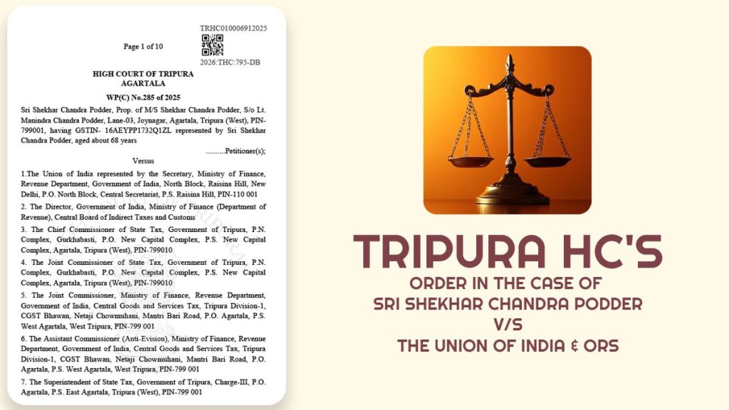 Tripura HC Order In The Case Of Sri Shekhar Union Of India