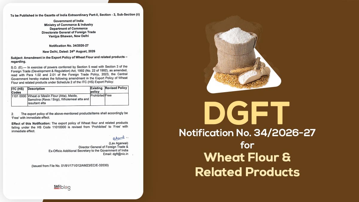 DGFT Notification No. 34/2026-27 for Wheat Flour & Related Products