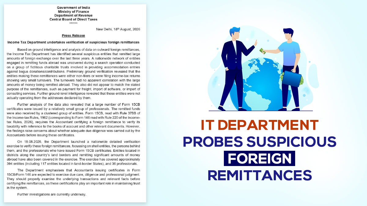 IT Department Probes Suspicious Foreign Remittances