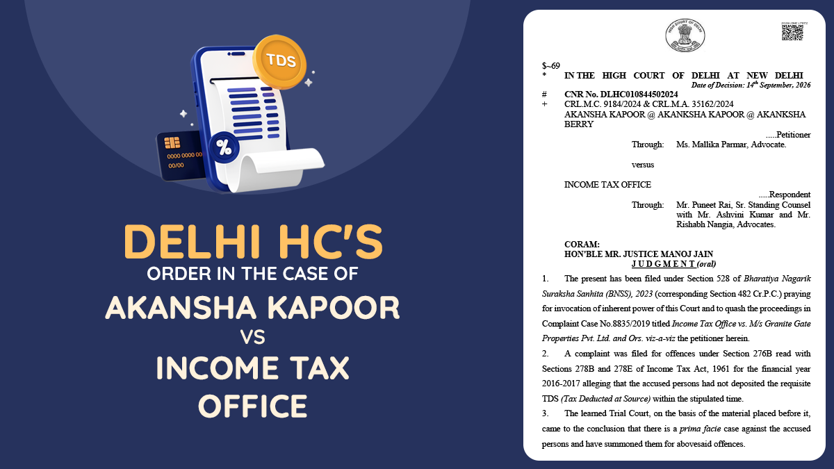 Delhi HC's Order in The Case of Akansha Kapoor vs Income Tax Office