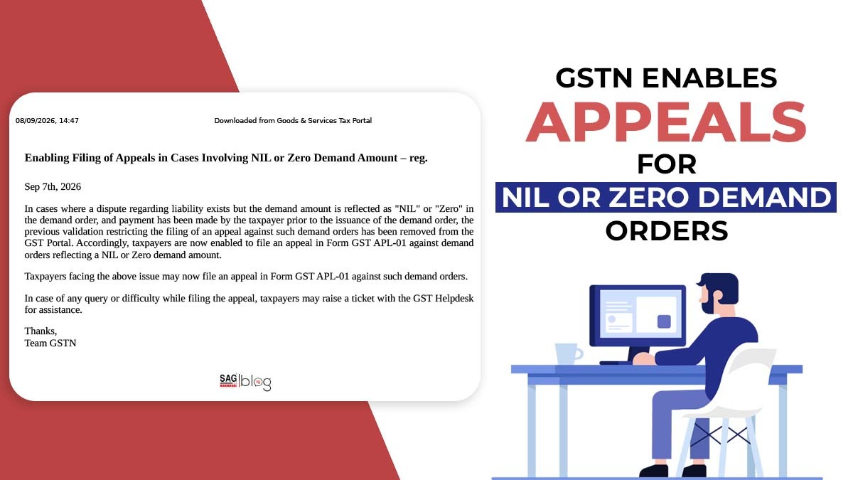 GSTN Enables Appeals for NIL or Zero Demand Orders