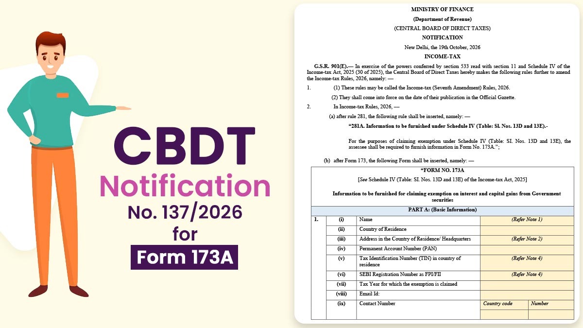 CBDT Notification No. 137/2026 for Form 173A