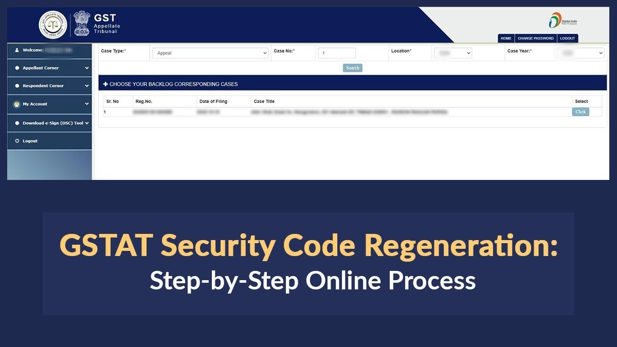 GSTAT Security Code Regeneration: Step-by-Step Online Process