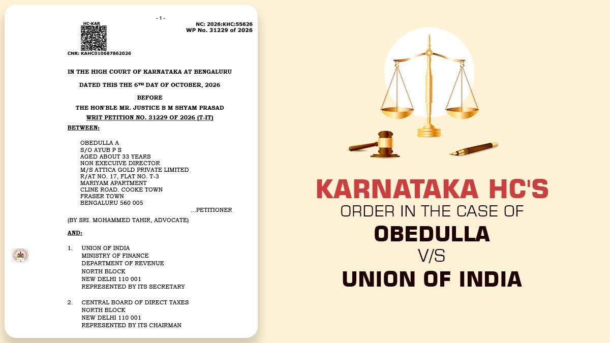Karnataka HC's Order in The Case of Obedulla vs. Union of India