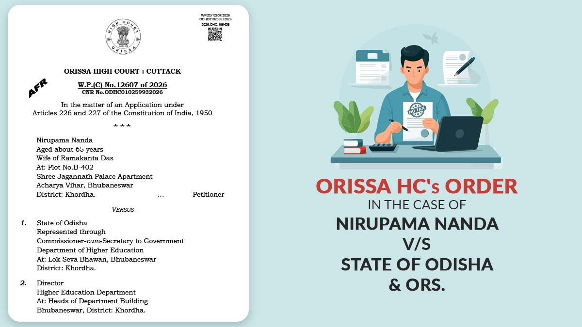 Orissa HC's Order in the Case of Nirupama Nanda vs. State of Odisha & Ors